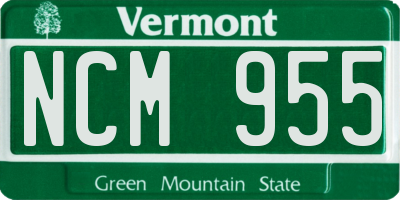 VT license plate NCM955