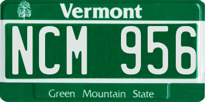 VT license plate NCM956