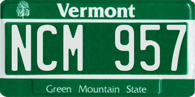 VT license plate NCM957