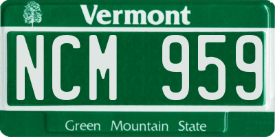 VT license plate NCM959