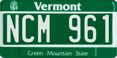 VT license plate NCM961