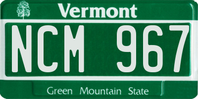 VT license plate NCM967
