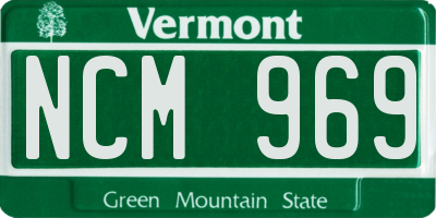 VT license plate NCM969