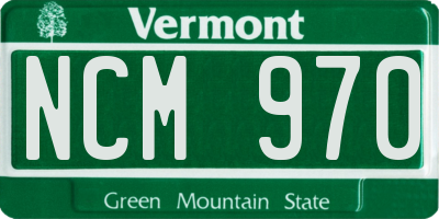 VT license plate NCM970