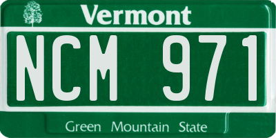 VT license plate NCM971
