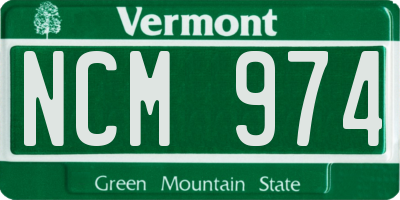 VT license plate NCM974