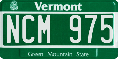 VT license plate NCM975