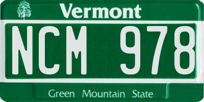VT license plate NCM978
