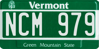 VT license plate NCM979