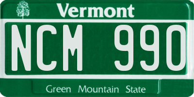 VT license plate NCM990