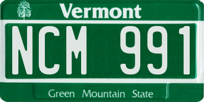 VT license plate NCM991