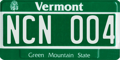 VT license plate NCN004