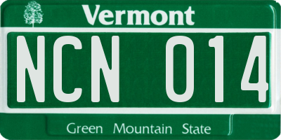 VT license plate NCN014
