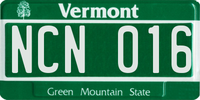 VT license plate NCN016