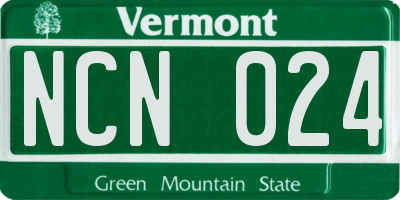 VT license plate NCN024