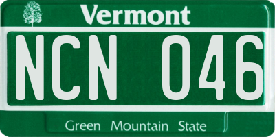 VT license plate NCN046
