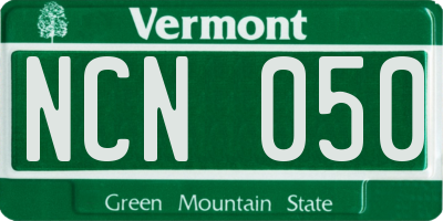VT license plate NCN050