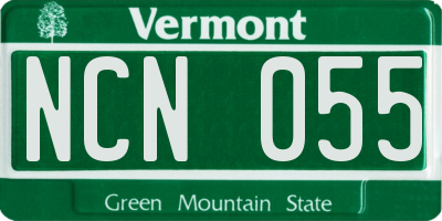 VT license plate NCN055