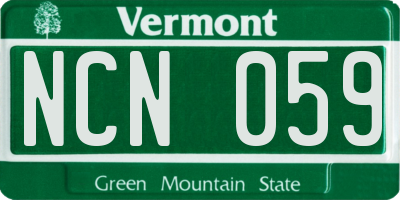 VT license plate NCN059