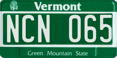VT license plate NCN065