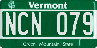 VT license plate NCN079