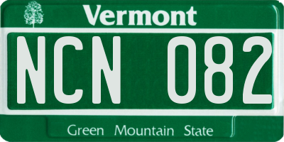 VT license plate NCN082