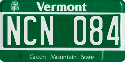 VT license plate NCN084