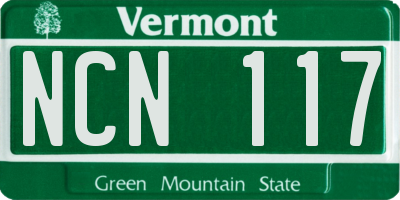VT license plate NCN117