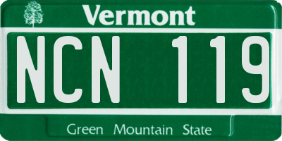 VT license plate NCN119