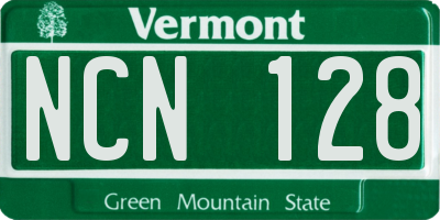 VT license plate NCN128