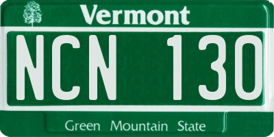 VT license plate NCN130