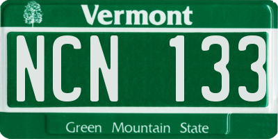 VT license plate NCN133