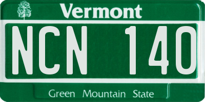VT license plate NCN140