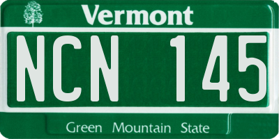 VT license plate NCN145