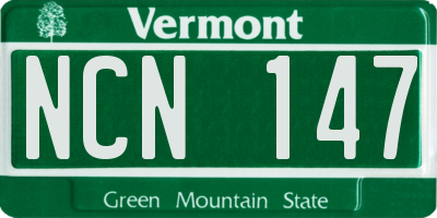 VT license plate NCN147