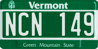 VT license plate NCN149