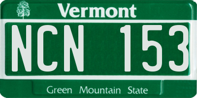 VT license plate NCN153