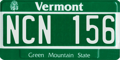 VT license plate NCN156