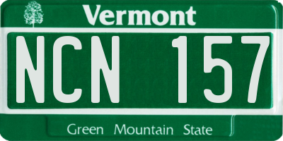 VT license plate NCN157