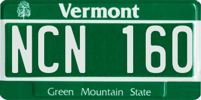 VT license plate NCN160