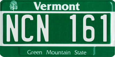 VT license plate NCN161
