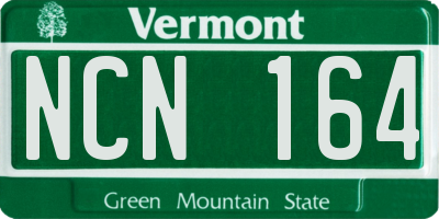 VT license plate NCN164