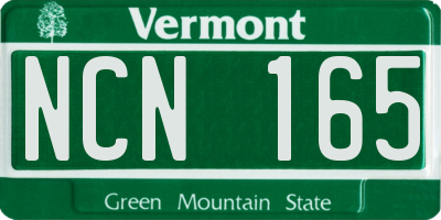 VT license plate NCN165