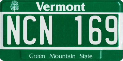 VT license plate NCN169