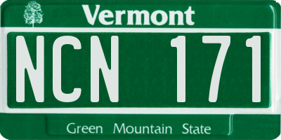 VT license plate NCN171