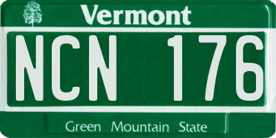 VT license plate NCN176