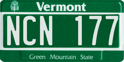 VT license plate NCN177