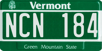 VT license plate NCN184