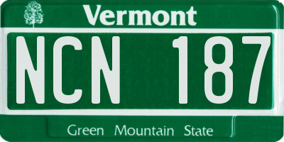 VT license plate NCN187