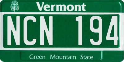 VT license plate NCN194